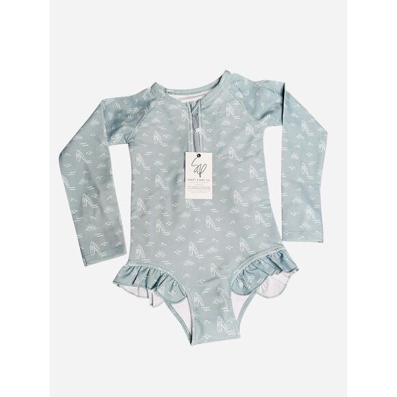Sweet P Baby Co. Long Sleeve Surf Print Swimsuit – Size 2T - Picture 5 of 10